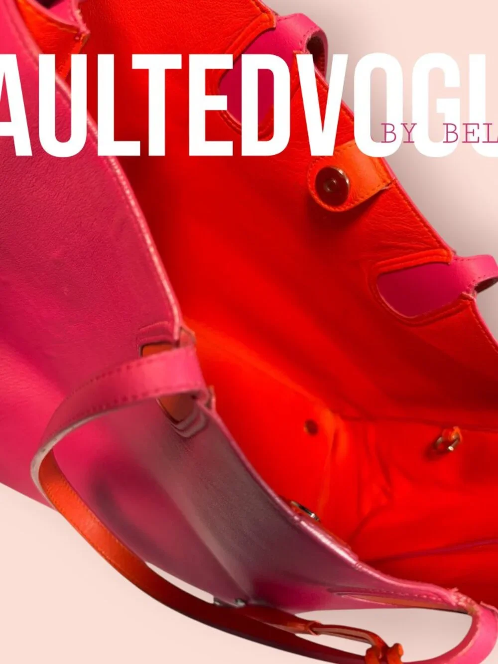 Christian Dior Addict Tote Bag Pink Orange Leather Dior Charm Shoulder Bag Large - Picture 13 of 16